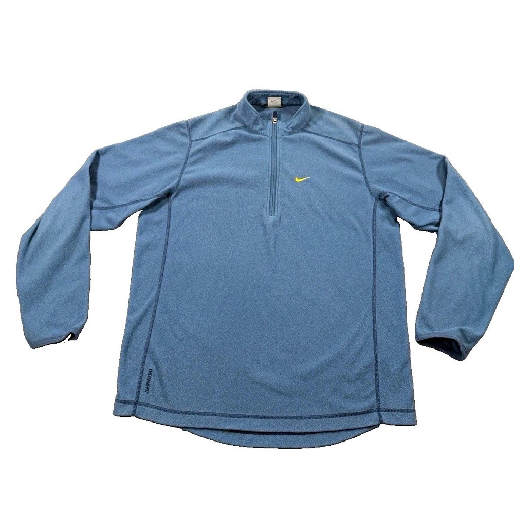 Nike Therma-FIT Men's M Blue 1/4 Zip Fleece Long Sleeve Pullover